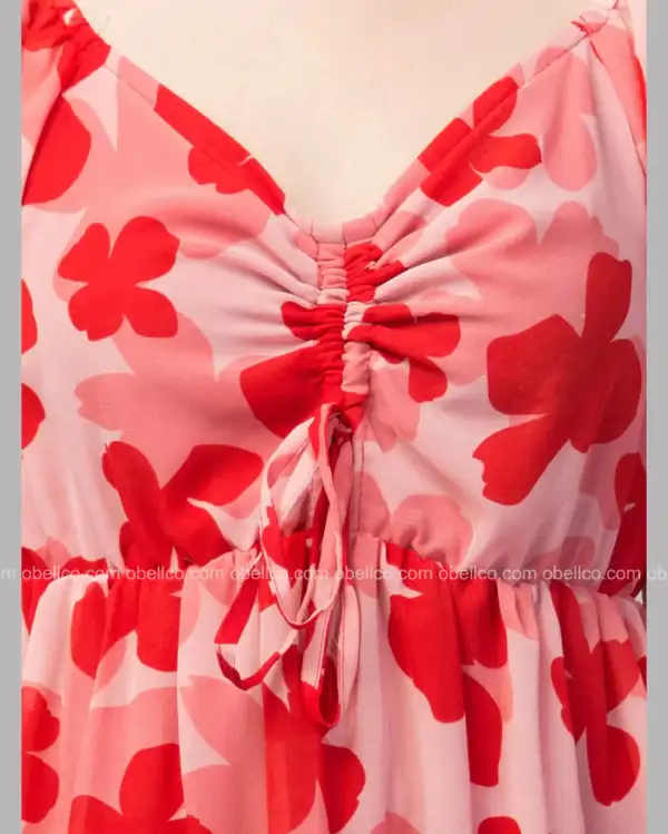 Middi Print Obellco Frock Red - Image 3